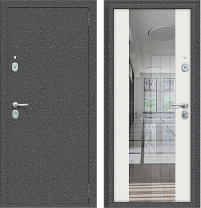 Товар Дверь Браво Север-7 Антик Серебряный/Белый Зеркало DIS007078